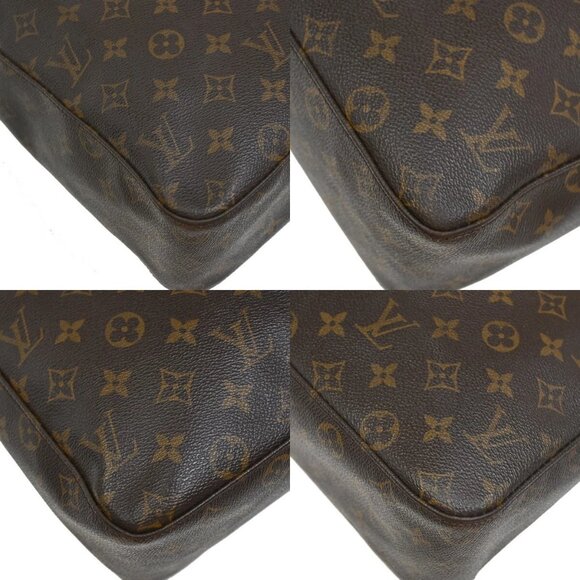 LOUIS VUITTON Logo Looping GM Shoulder Bag Monogram Leather Brown - Picture 11 of 16